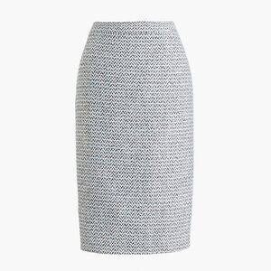 J Crew Women's Size 4 Herringbone Pencil Skirt Knee Length Back Zipper Lined